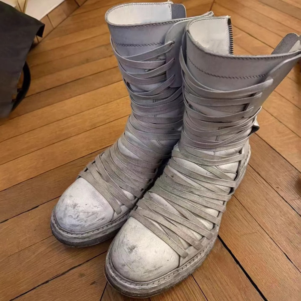 Running Shoes Lightweight - Multiple Cross Tied White Walking Boots