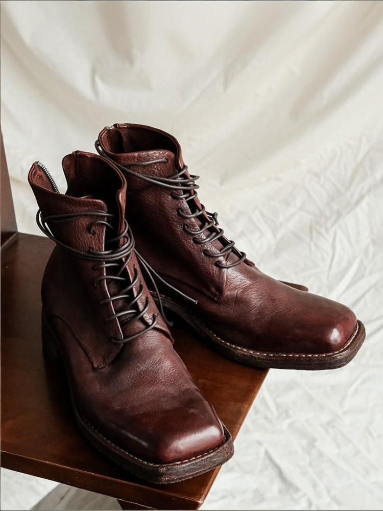 Retro Fashion Male Zipper Genu - Men'S Shoes To Increase Height avaliação e preço