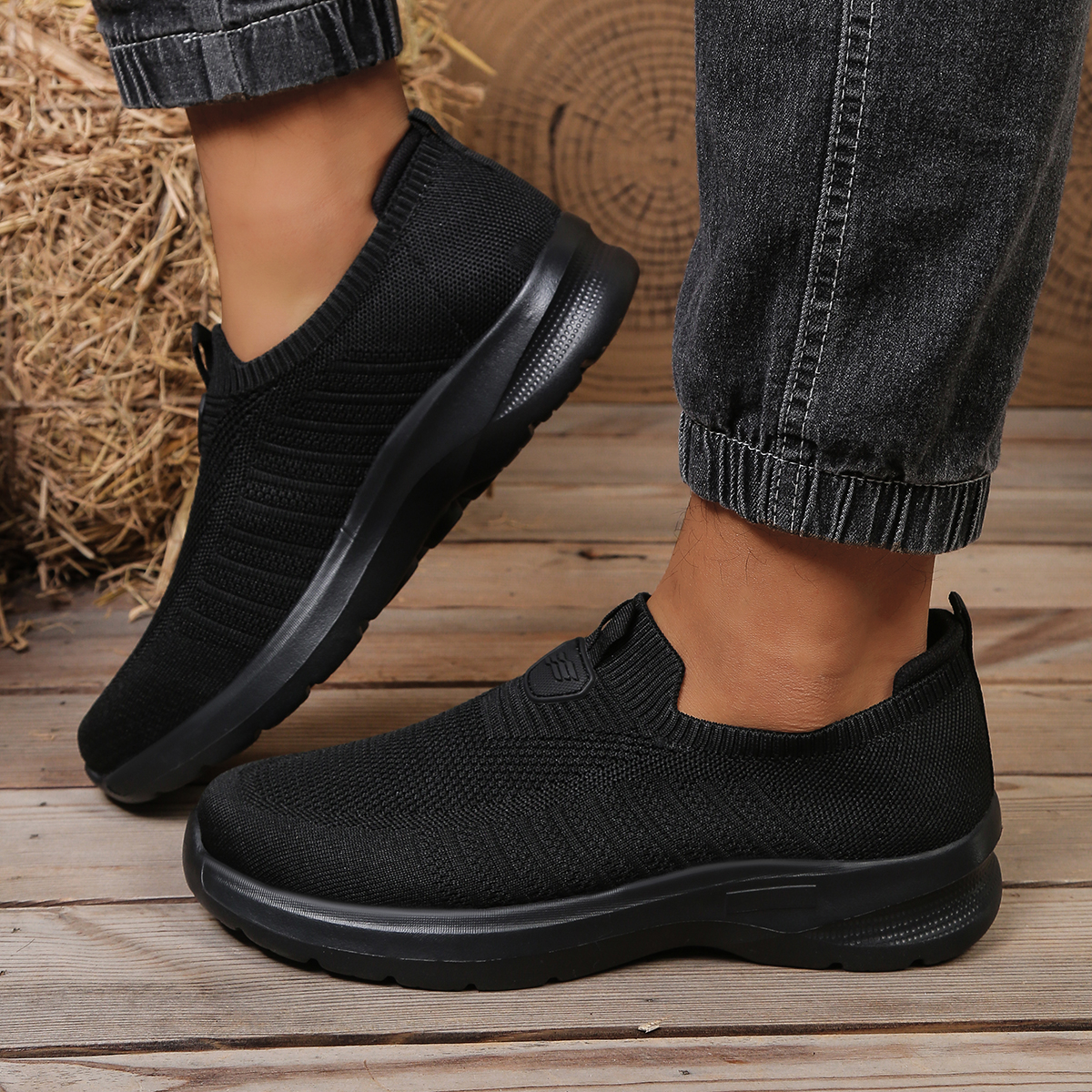 Men Whoes Slip On Knit Walking - Running Shoes Lightweight avaliação e preço