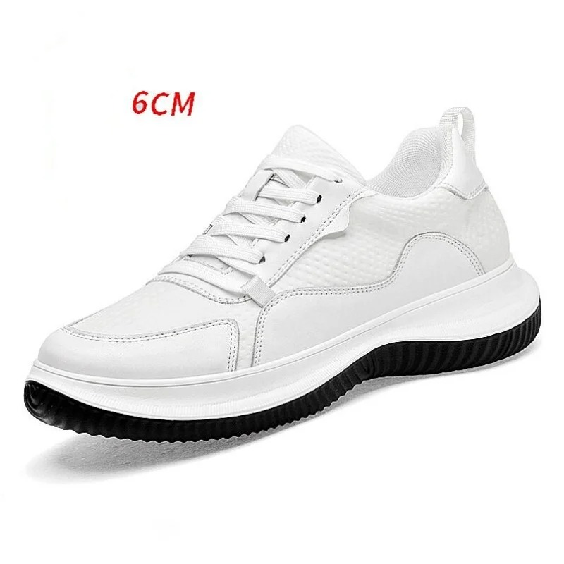White Cow Leather Elevator Sne - Men'S Shoes To Increase Height avaliação e preço