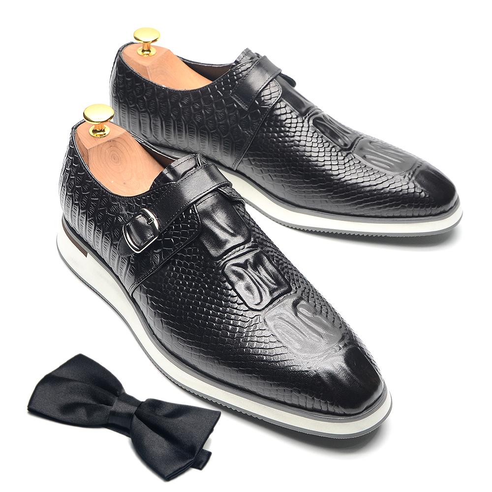 Cow Genuine Leather Men's Casu - Monk Strap Shoe avaliação e preço