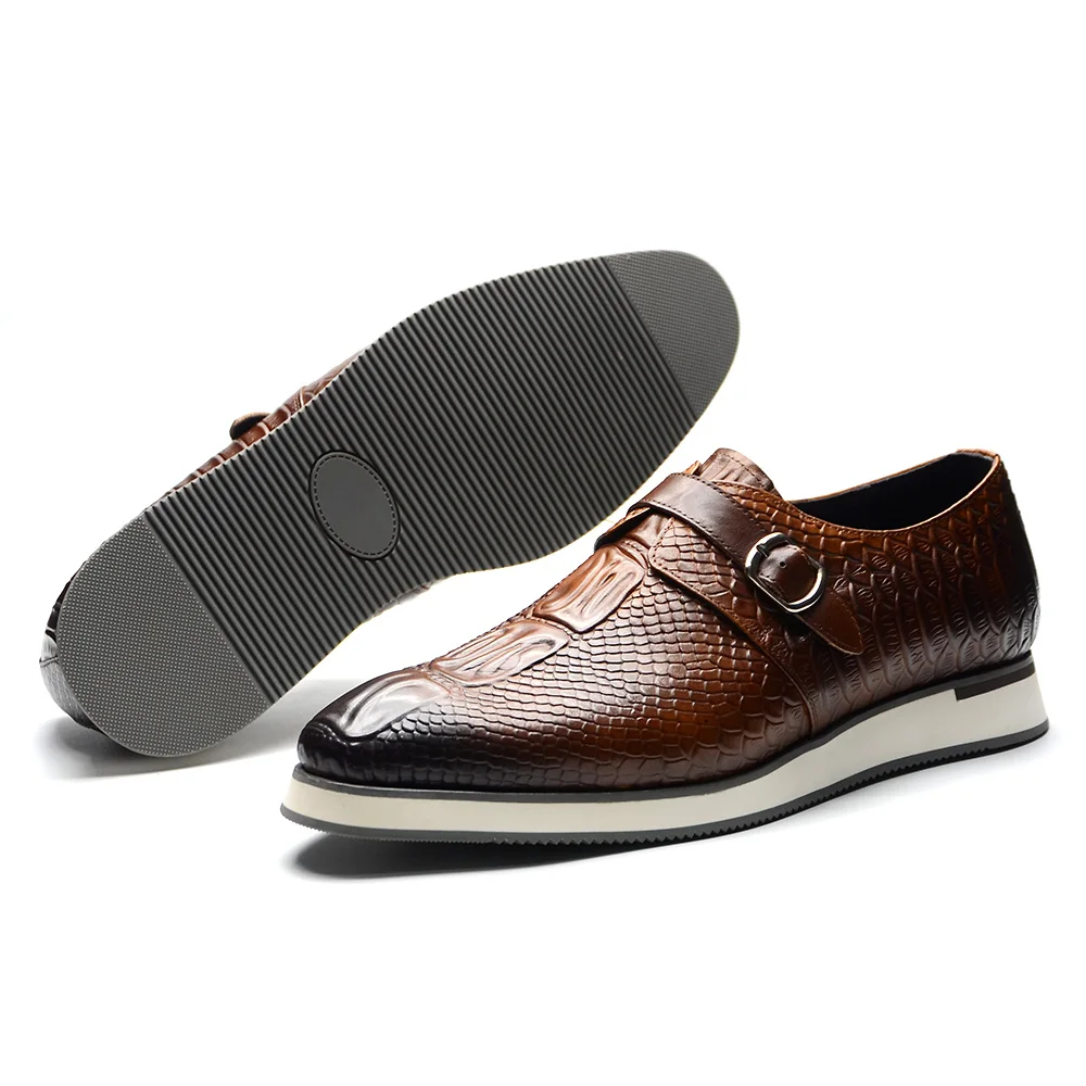 Cow Genuine Leather Men's Casu - Monk Strap Shoe avaliação e preço