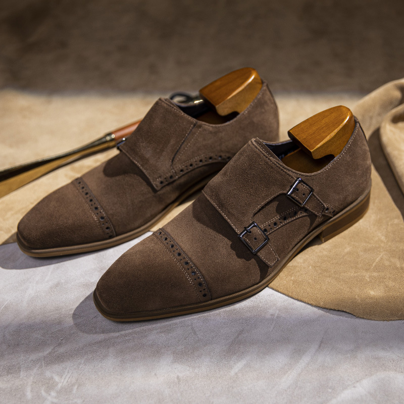 Vintage Design Men Dress Shoes - Monk Strap Shoe avaliação e preço