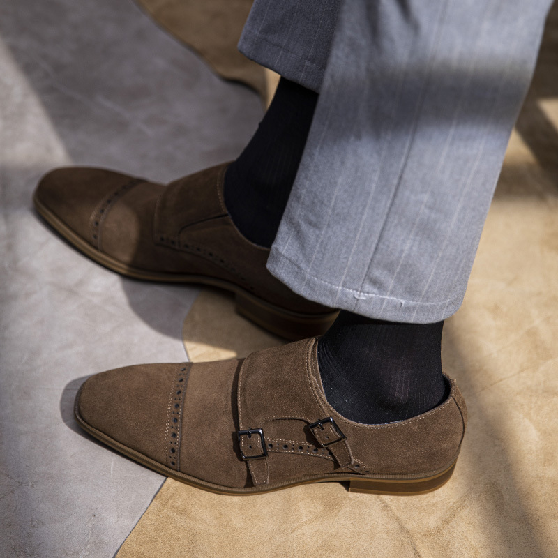 Vintage Design Men Dress Shoes - Monk Strap Shoe avaliação e preço