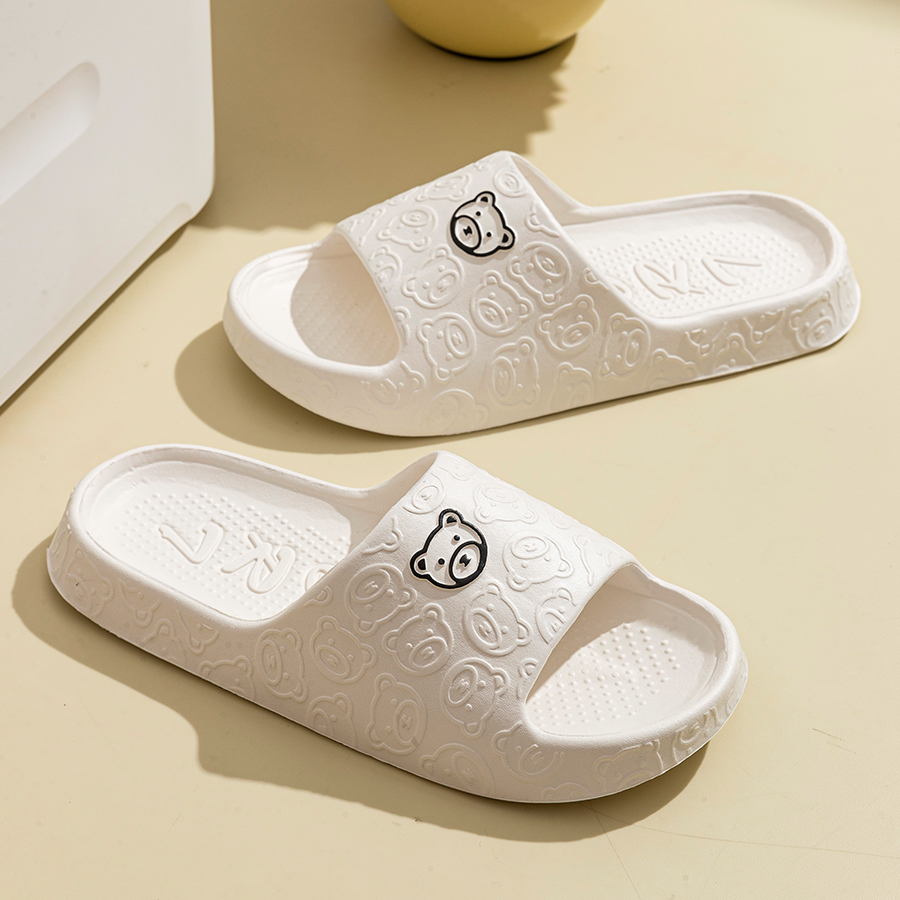 Printting Cute Bear Women Slip - Men Shoes Size To Women avaliação e preço