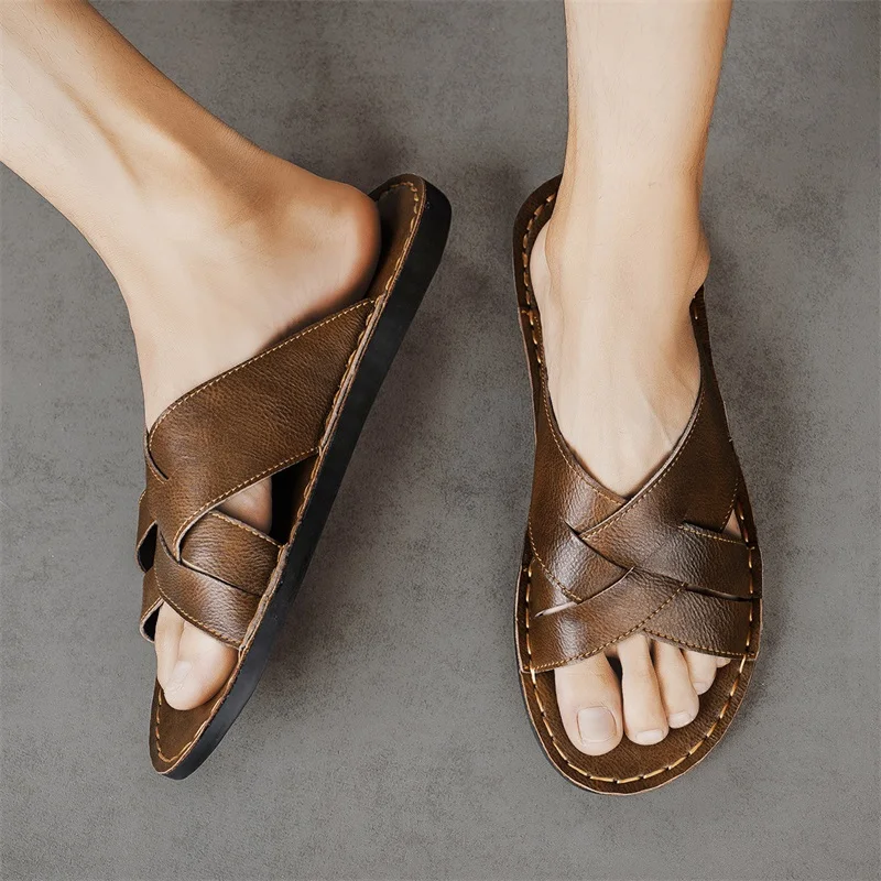 Genuine Leather Men Casual San - Men'S Shoes Qn avaliação e preço