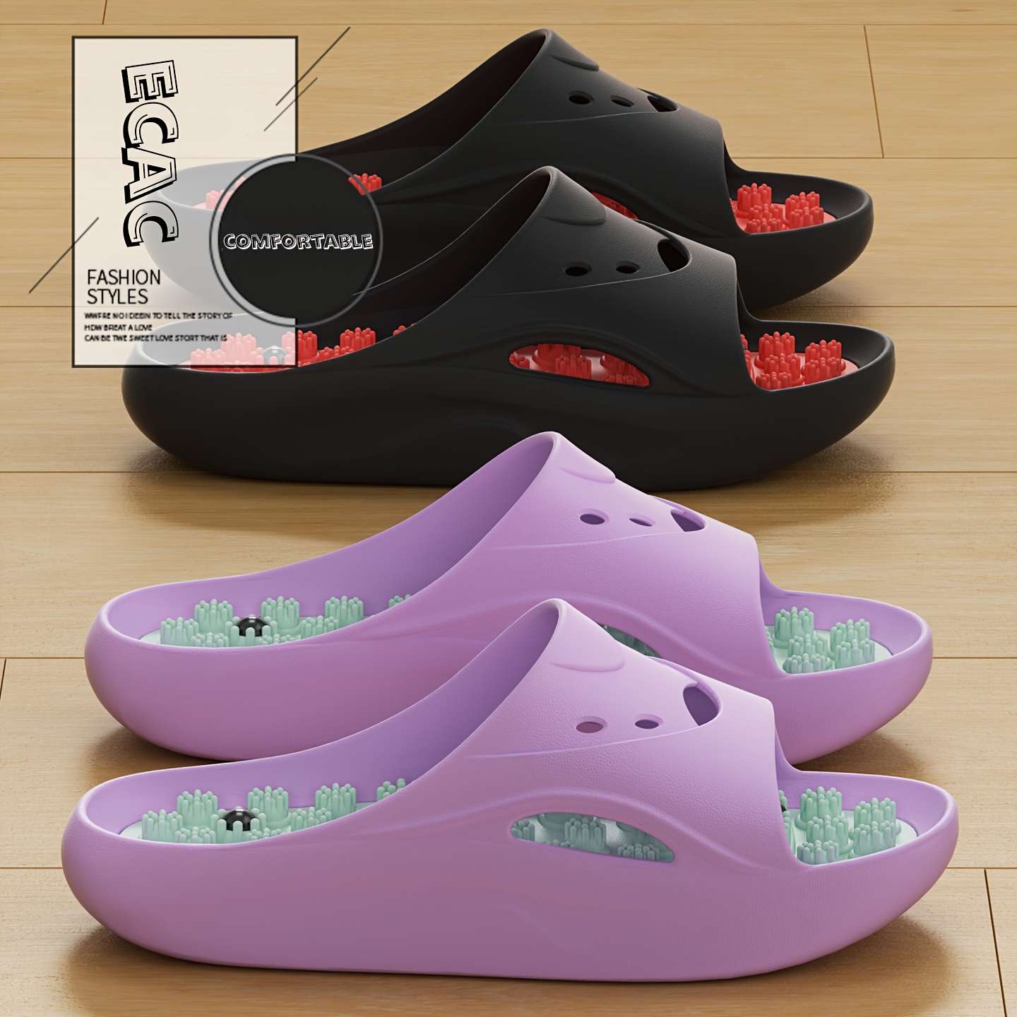 Women Men EVA Massage Slippers - Men Shoes Size To Women avaliação e preço