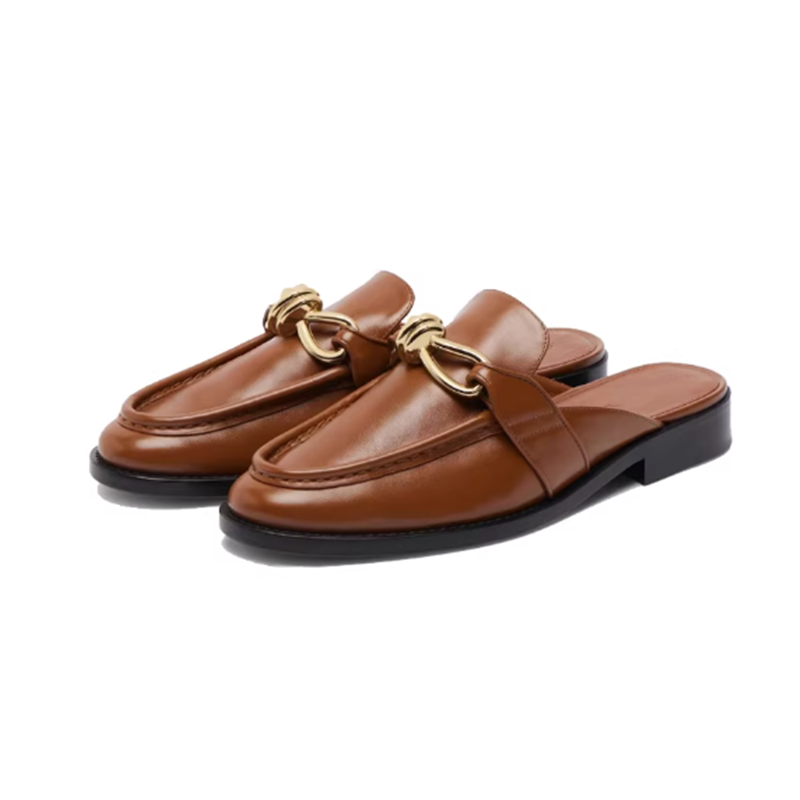 Metal Buckle Half Slippers For - Men'S Shoes Qn avaliação e preço