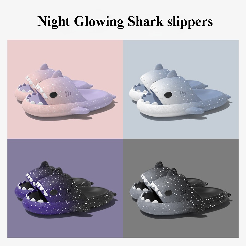 Cute Cartoon Shark Slippers Fo - Men Shoes Size To Women avaliação e preço