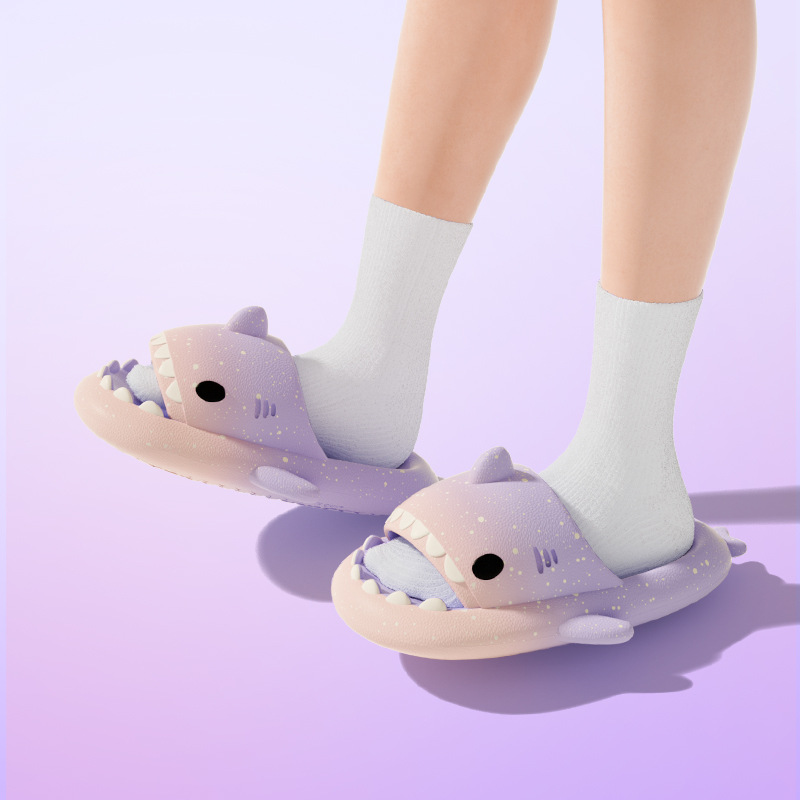 Cute Cartoon Shark Slippers Fo - Men Shoes Size To Women avaliação e preço