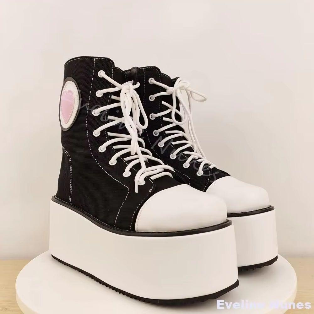 Thick-soled High-top Canvas Sh - Canvas Sneaker High avaliação e preço