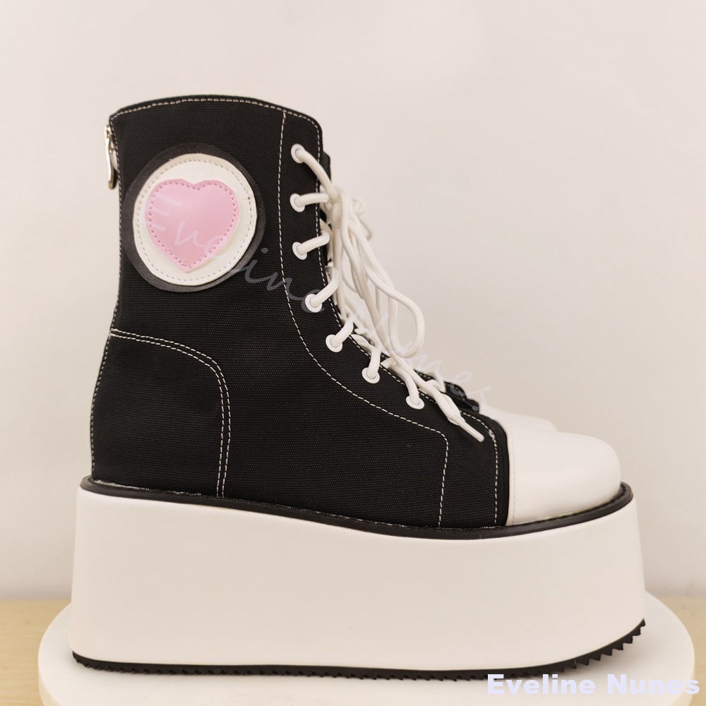 Thick-soled High-top Canvas Sh - Canvas Sneaker High avaliação e preço