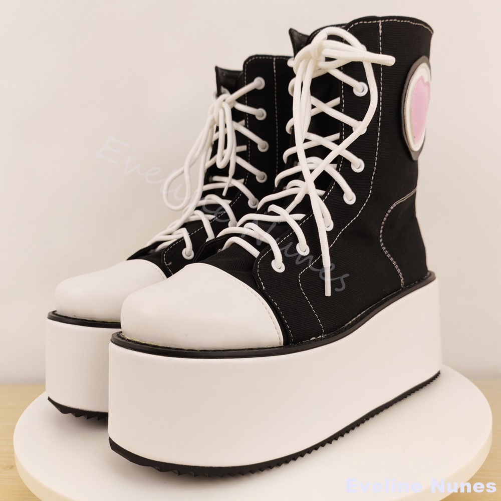 Thick-soled High-top Canvas Sh - Canvas Sneaker High avaliação e preço