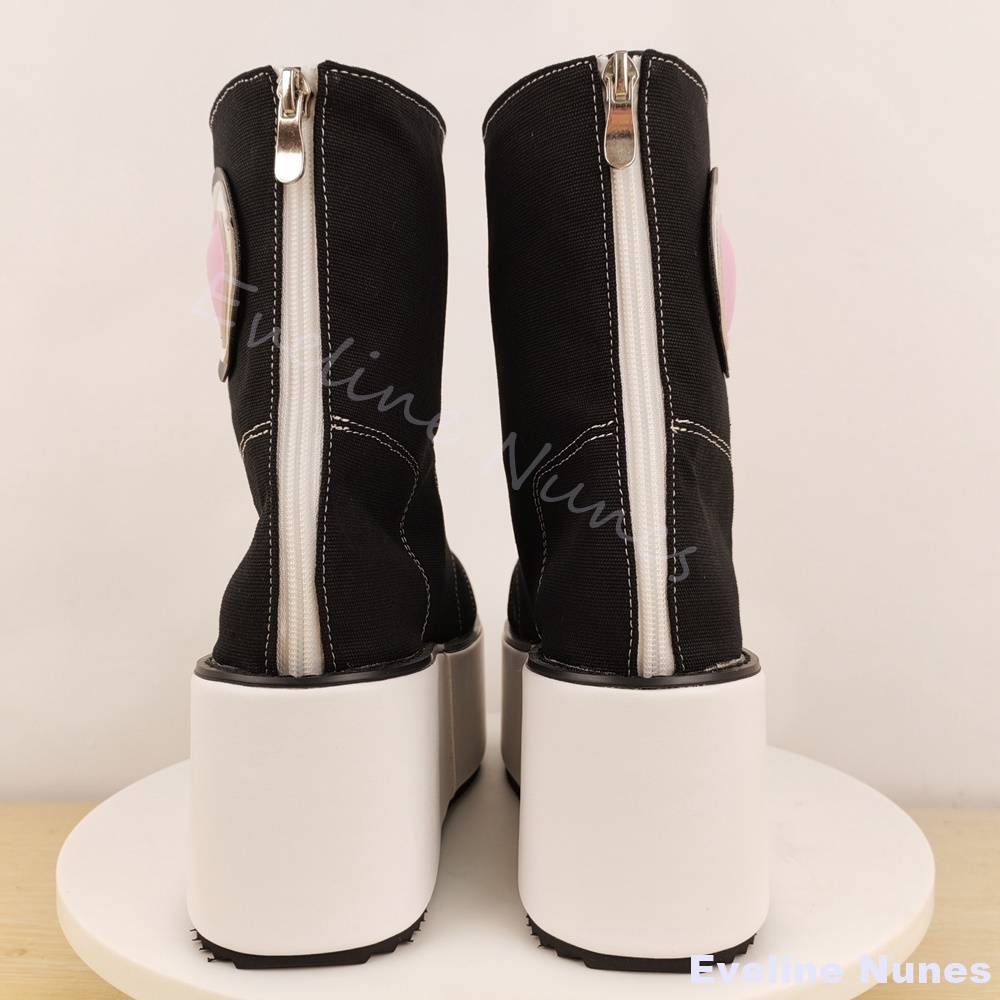 Thick-soled High-top Canvas Sh - Canvas Sneaker High avaliação e preço