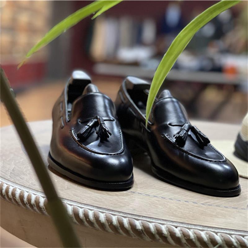 Retro Men Loafers Real Leather - Monk Strap Shoe avaliação e preço