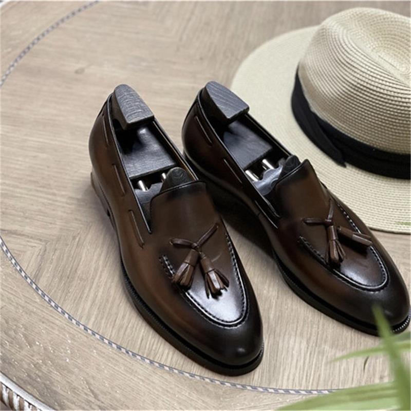 Retro Men Loafers Real Leather - Monk Strap Shoe avaliação e preço
