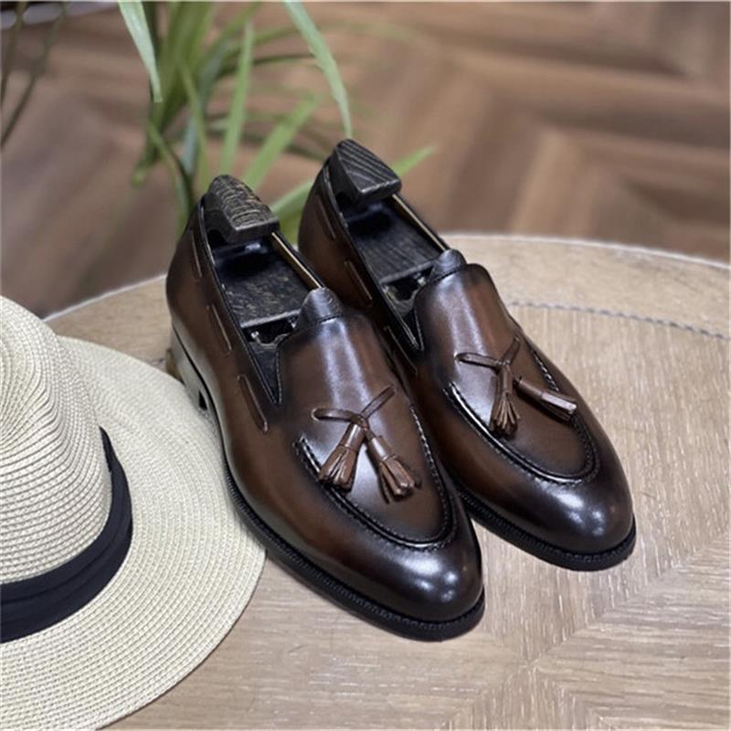 Retro Men Loafers Real Leather - Monk Strap Shoe avaliação e preço