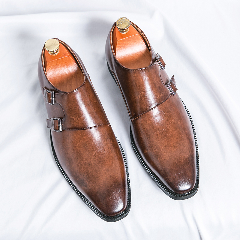 Men's Monk Leather Shoes Point - Monk Strap Shoe avaliação e preço