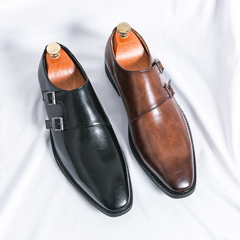 Men's Monk Leather Shoes Point - Monk Strap Shoe avaliação e preço