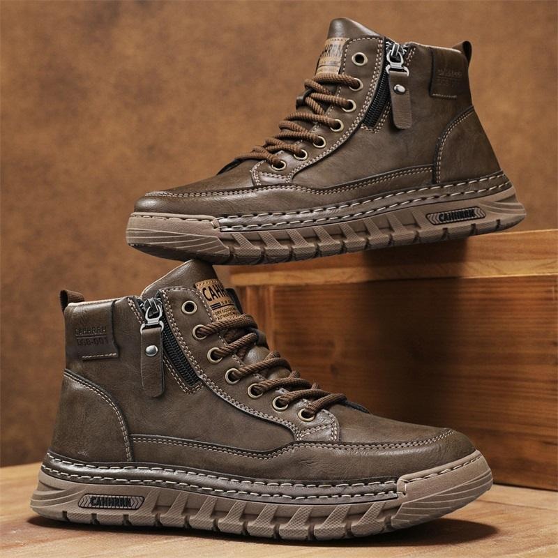 Men Leather High Top Ankle Boo - Running Shoes Lightweight avaliação e preço
