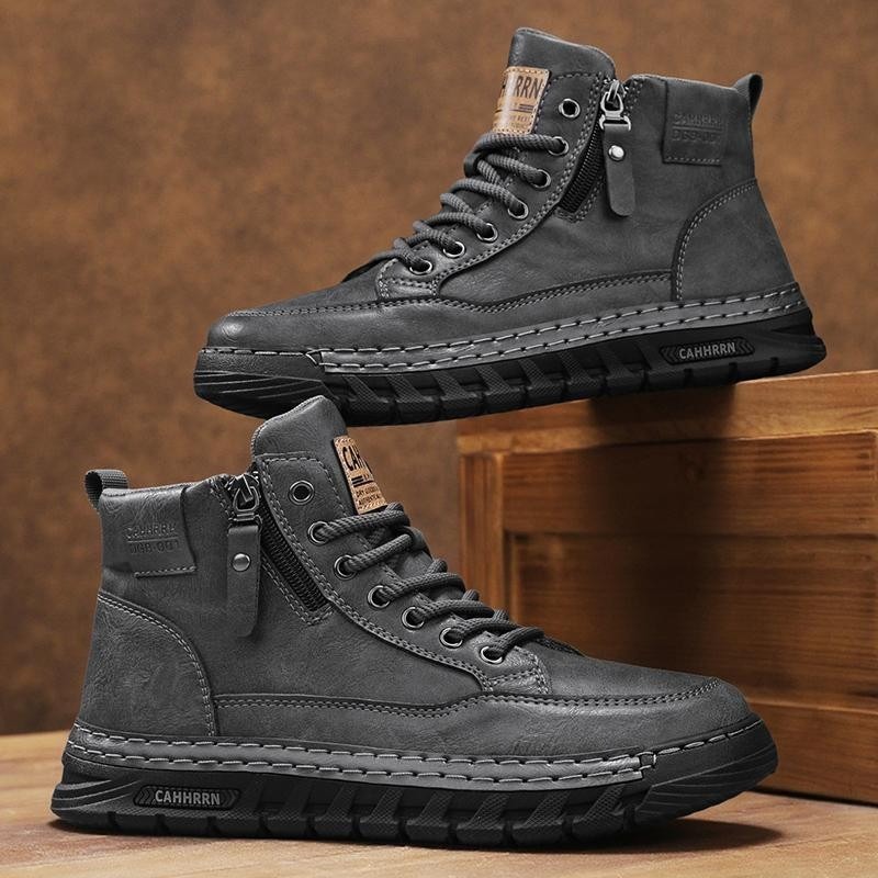 Men Leather High Top Ankle Boo - Running Shoes Lightweight avaliação e preço