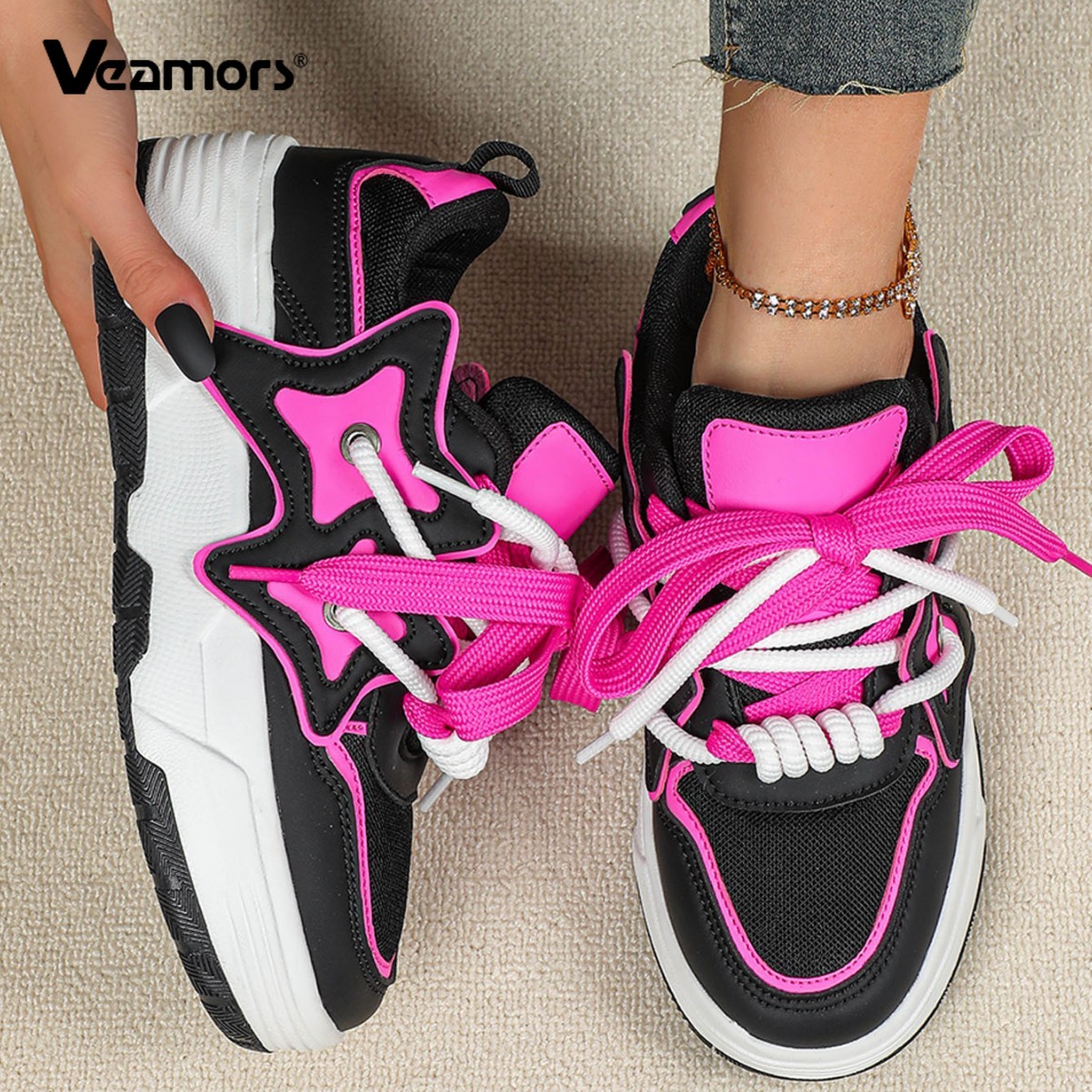 Trendy Platform Sneakers Women - Running Shoes Lightweight avaliação e preço