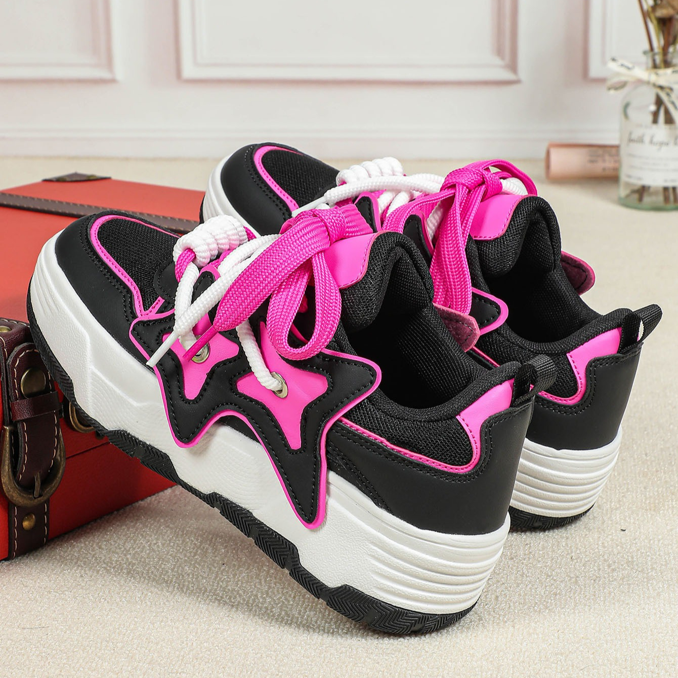 Trendy Platform Sneakers Women - Running Shoes Lightweight avaliação e preço