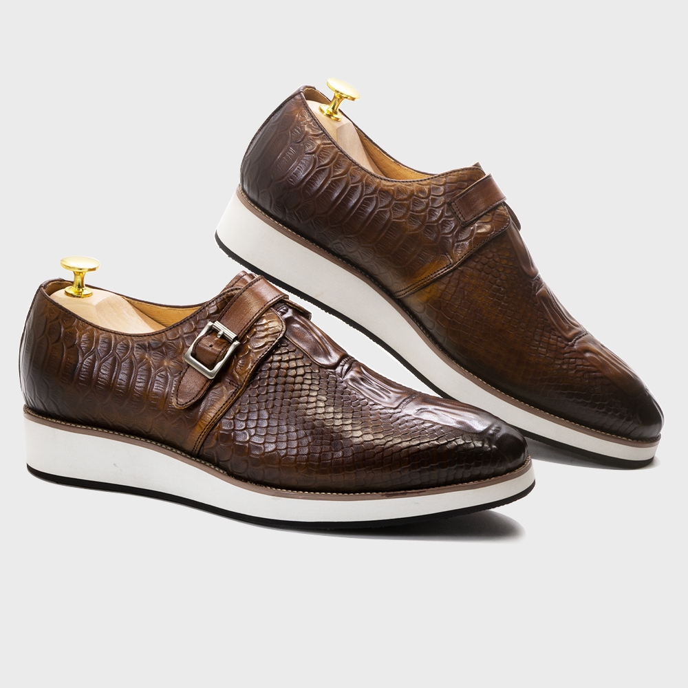 Mens Casual Shoes Genuine Leat - Monk Strap Shoe avaliação e preço