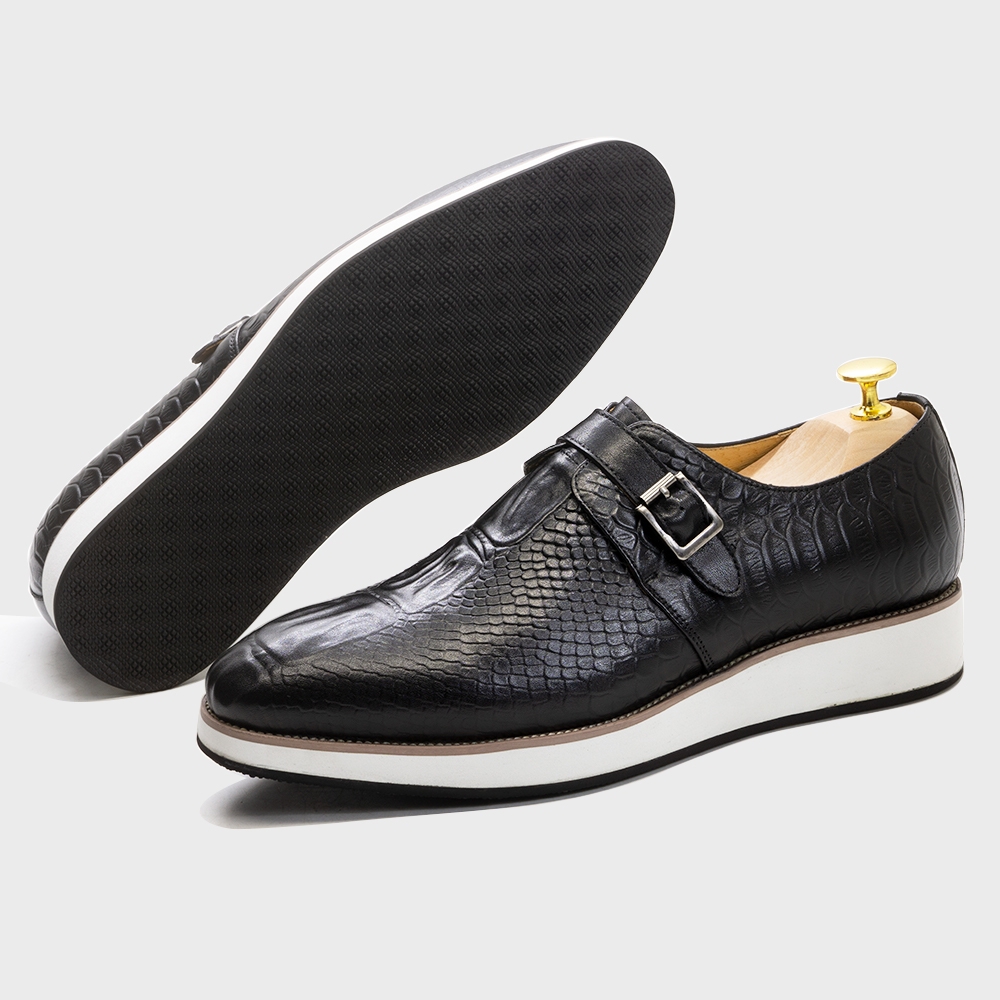 Mens Casual Shoes Genuine Leat - Monk Strap Shoe avaliação e preço