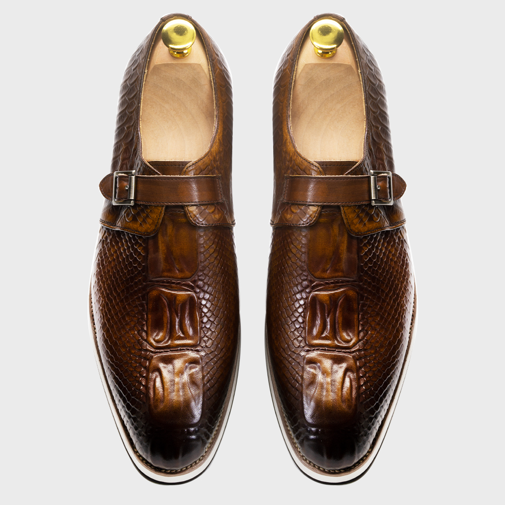 Mens Casual Shoes Genuine Leat - Monk Strap Shoe avaliação e preço