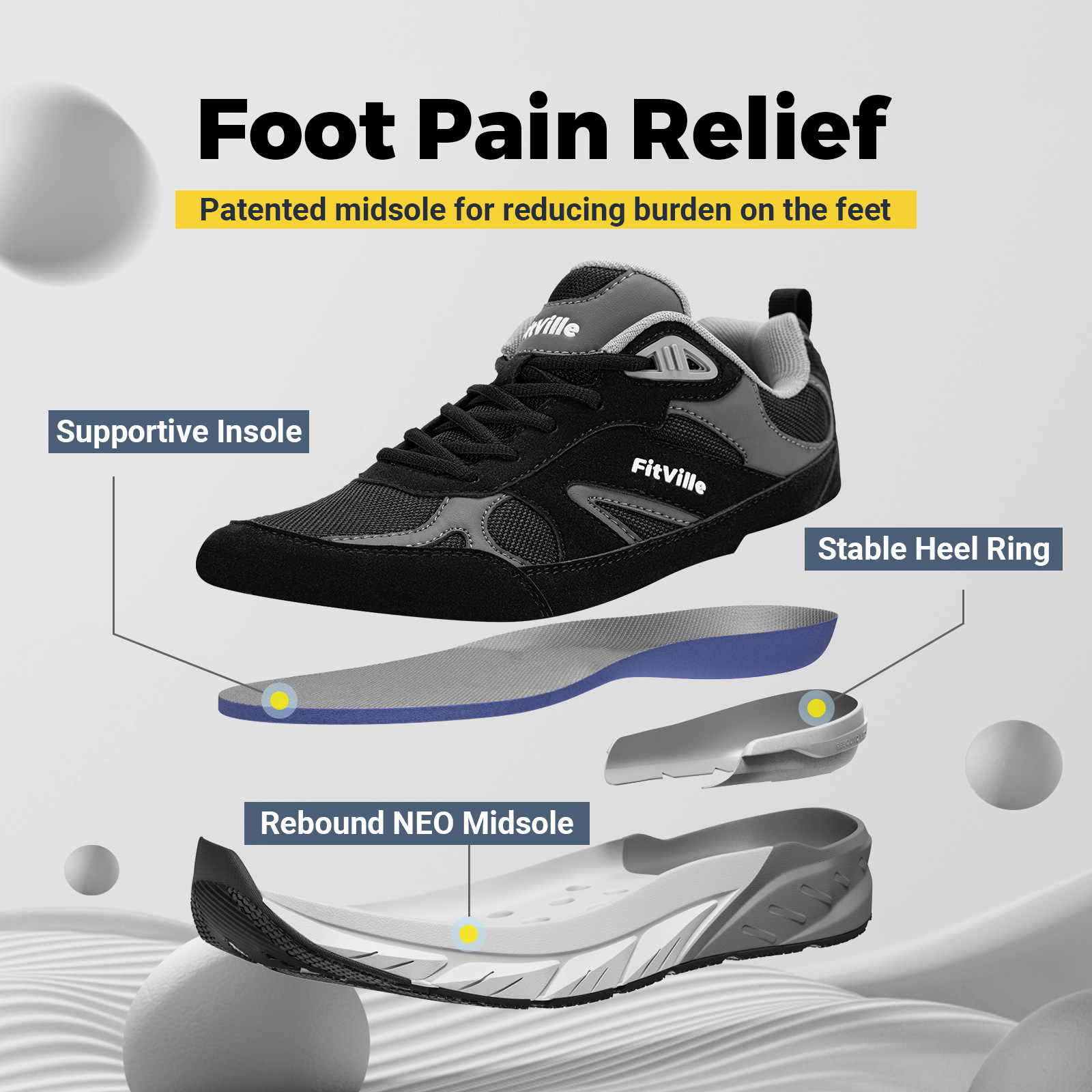 Fitville Walking Shoes Wide Me - Men'S Shoes For Gym avaliação e preço