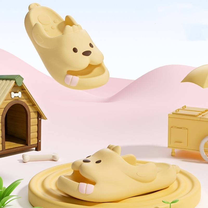 Cute Dog Cartoon Slippers Wome - Men Shoes Size To Women avaliação e preço