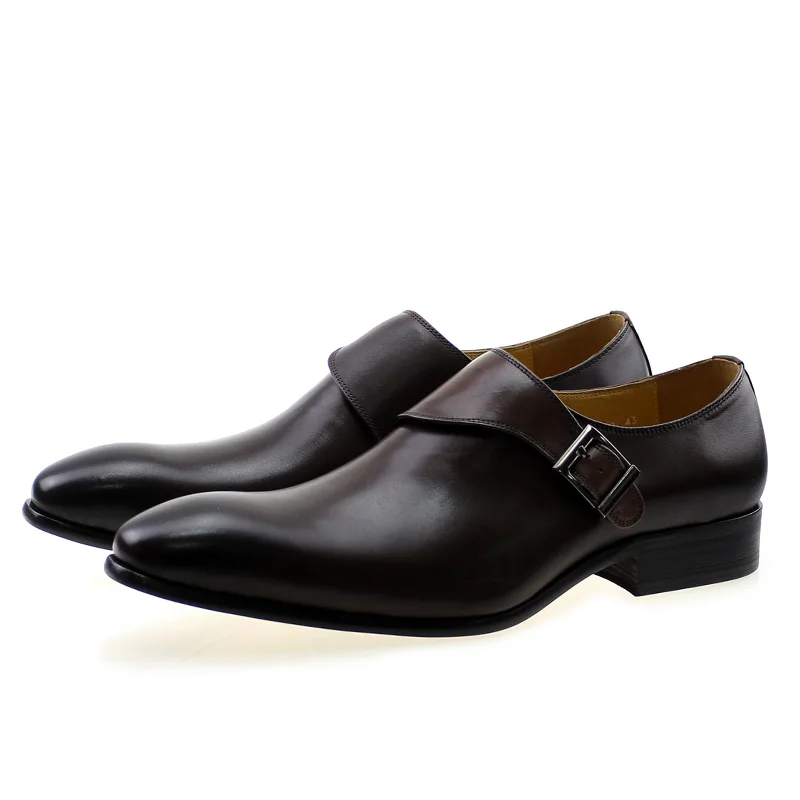 Men's Genuine Leather Monk Str - Monk Strap Shoe avaliação e preço