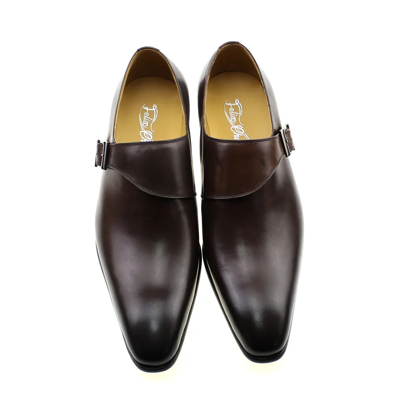 Men's Genuine Leather Monk Str - Monk Strap Shoe avaliação e preço