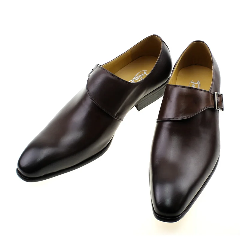 Men's Genuine Leather Monk Str - Monk Strap Shoe avaliação e preço