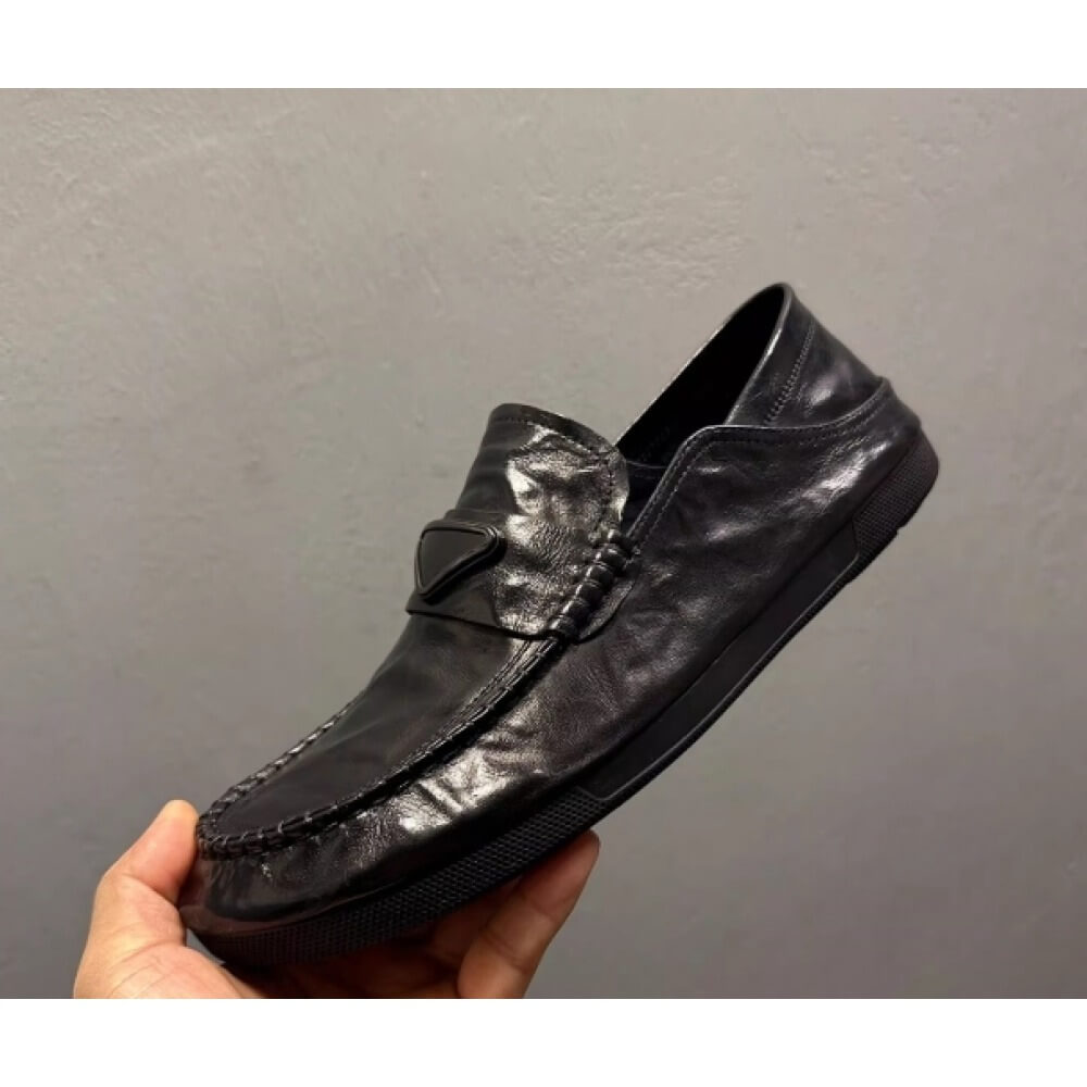 Handcrafted Black Leather Driv - Men'S Shoes Drivers avaliação e preço
