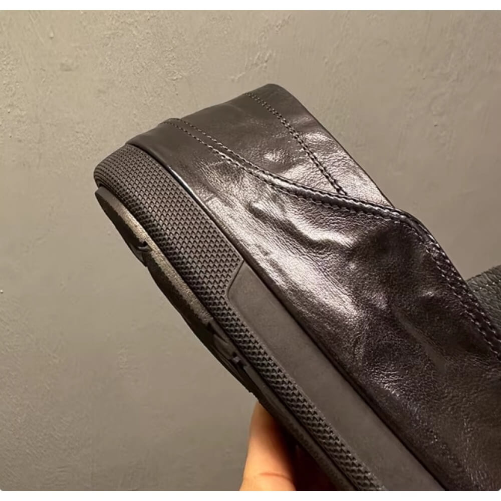 Handcrafted Black Leather Driv - Men'S Shoes Drivers avaliação e preço