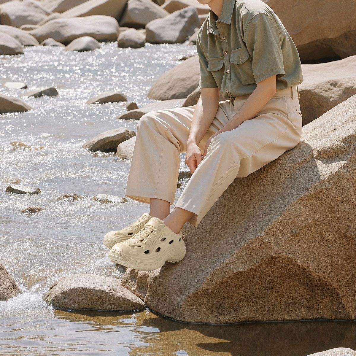 Men's Summer Clogs for Outdoor - Men'S Shoes Water Resistant avaliação e preço