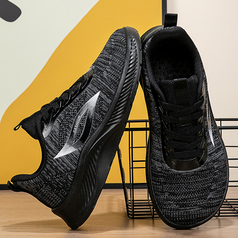 2025 Autumn Black Knitted Shoe - Running Shoes Lightweight avaliação e preço