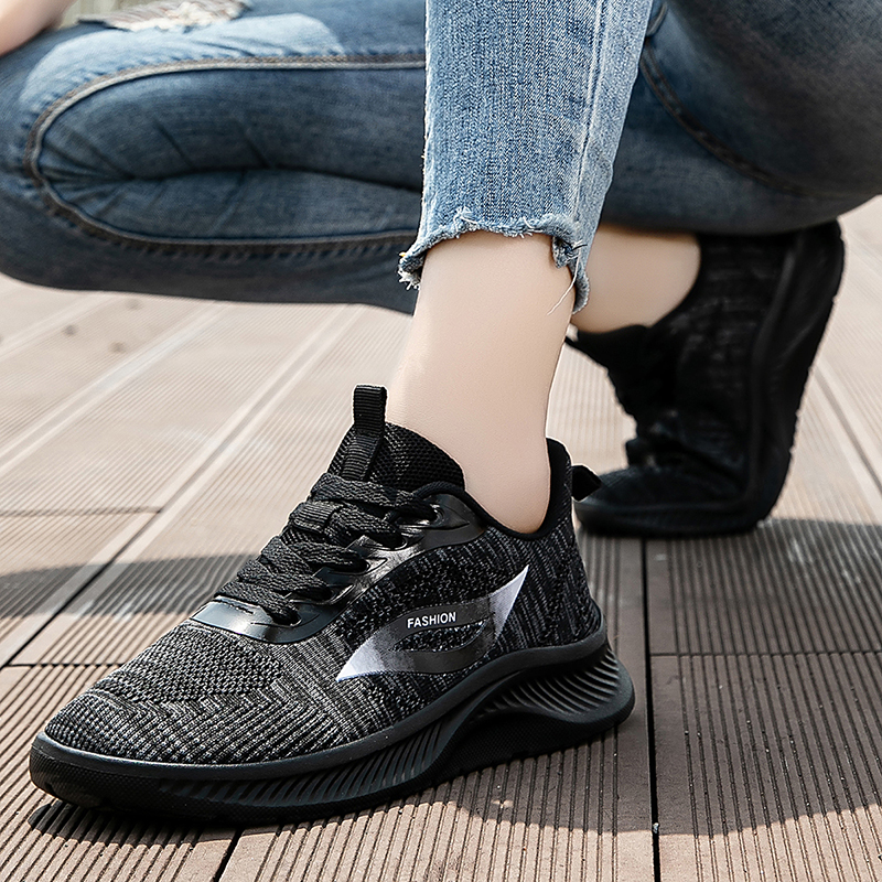 2025 Autumn Black Knitted Shoe - Running Shoes Lightweight avaliação e preço