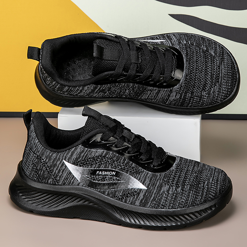 2025 Autumn Black Knitted Shoe - Running Shoes Lightweight avaliação e preço