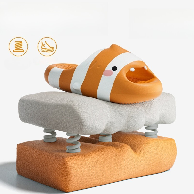 Cute Fish Cartoon Slides Women - Men Shoes Size To Women avaliação e preço