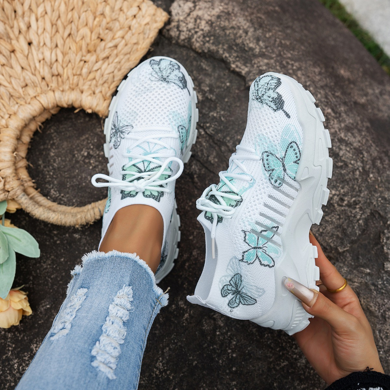 Women Butterfly Print Mesh Sne - Running Shoes Lightweight avaliação e preço