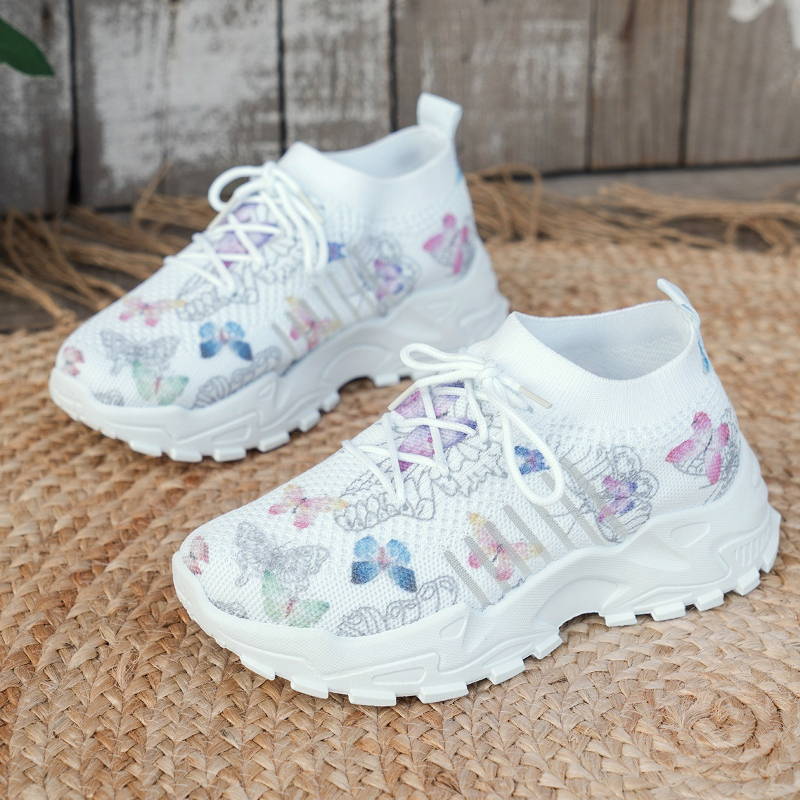 Women Butterfly Print Mesh Sne - Running Shoes Lightweight avaliação e preço