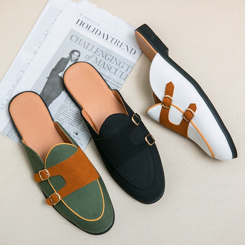 canvas mules half shoes for ma - Monk Strap Shoe avaliação e preço