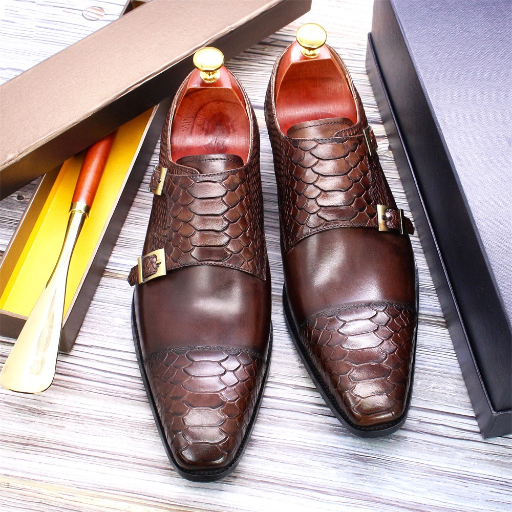 Men's New Business Casual Doub - Monk Strap Shoe avaliação e preço