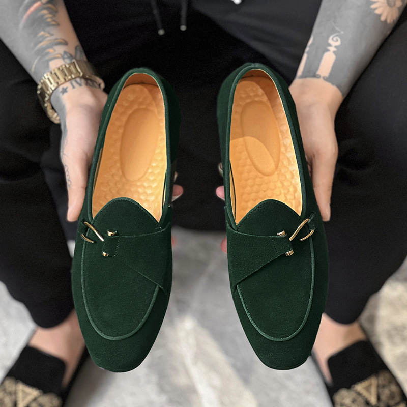 New Mens Trendy Pointed Suede  - Monk Strap Shoe avaliação e preço