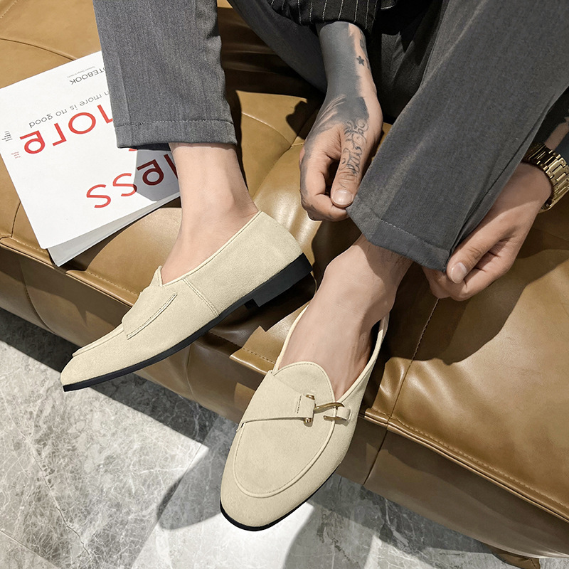New Mens Trendy Pointed Suede  - Monk Strap Shoe avaliação e preço