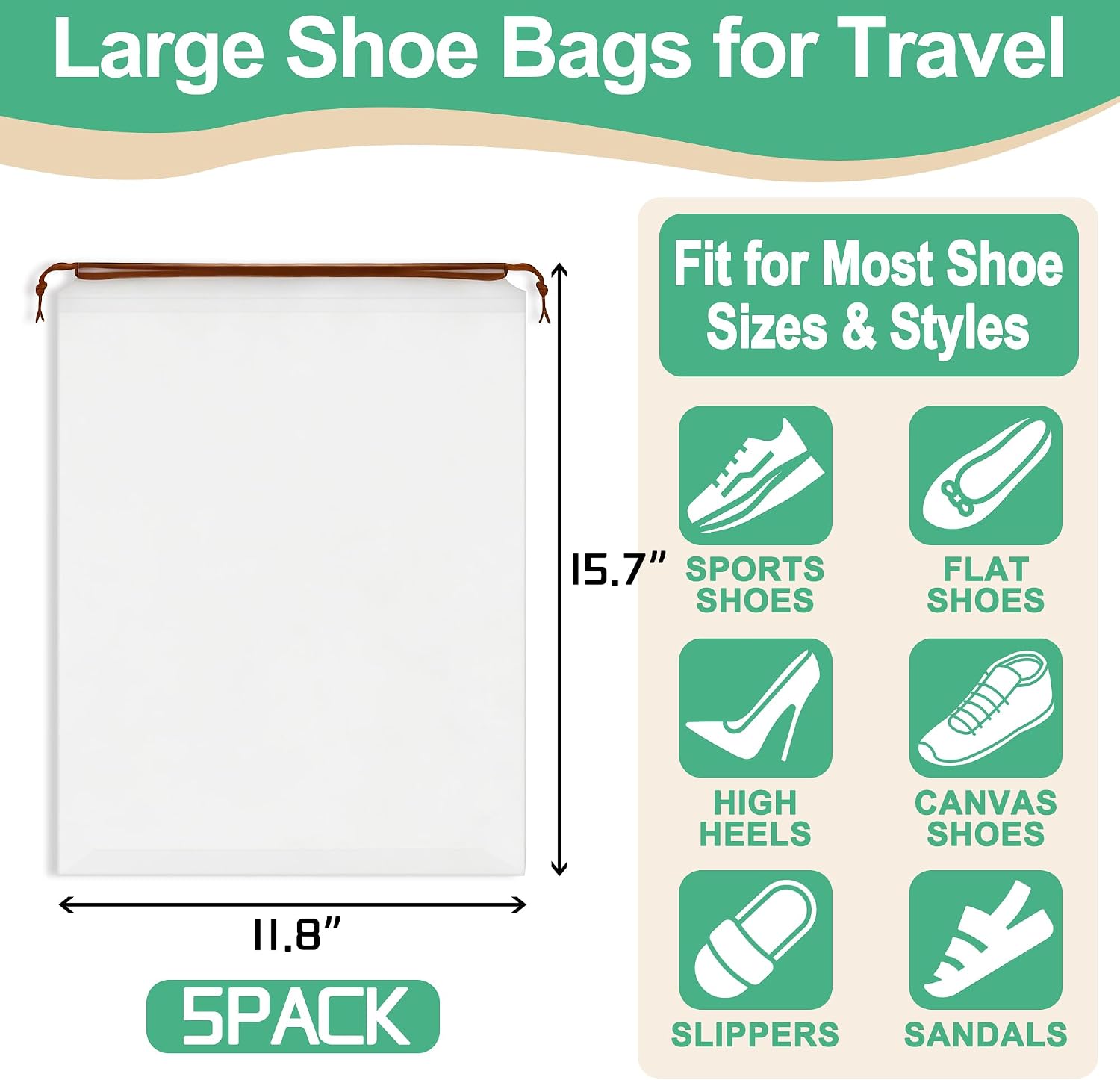 Large Clear Shoe Bags for Trav - Men'S Shoes Water Resistant avaliação e preço