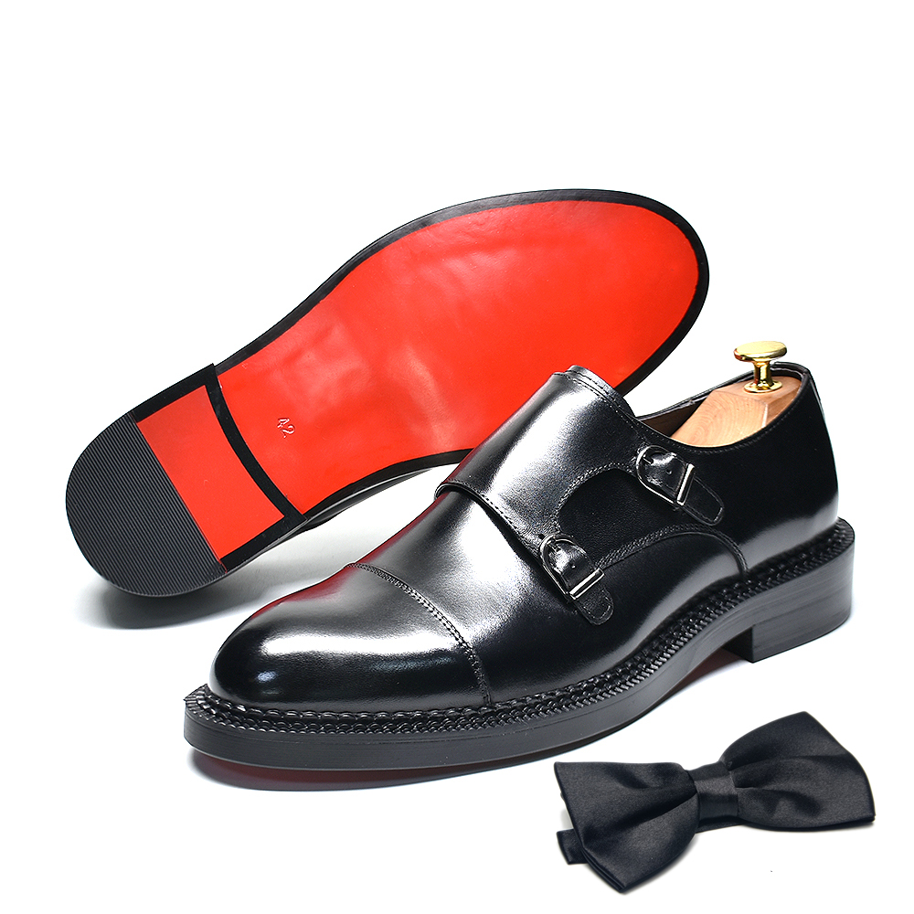 Luxury Genuine Leather Men's W - Monk Strap Shoe avaliação e preço
